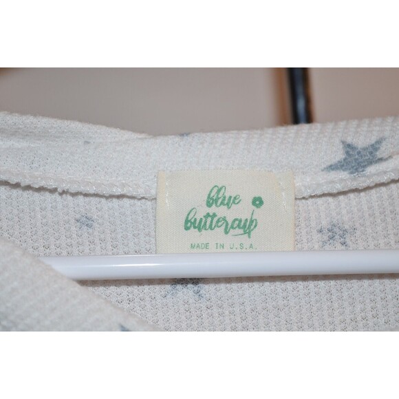 Blue Buttercup Thermal Knit Summer Top Lot of 2 L Blue & pink stars Tie shirt - Picture 3 of 8